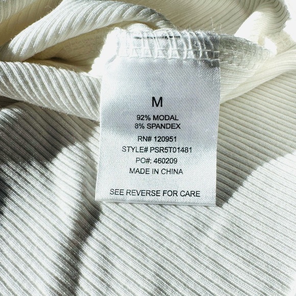 Pink Rose White Ribbed Tee - Picture 4 of 4